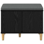 Panca per ingresso con cuscino Rovere Nero 60 x 38 x 46 cm