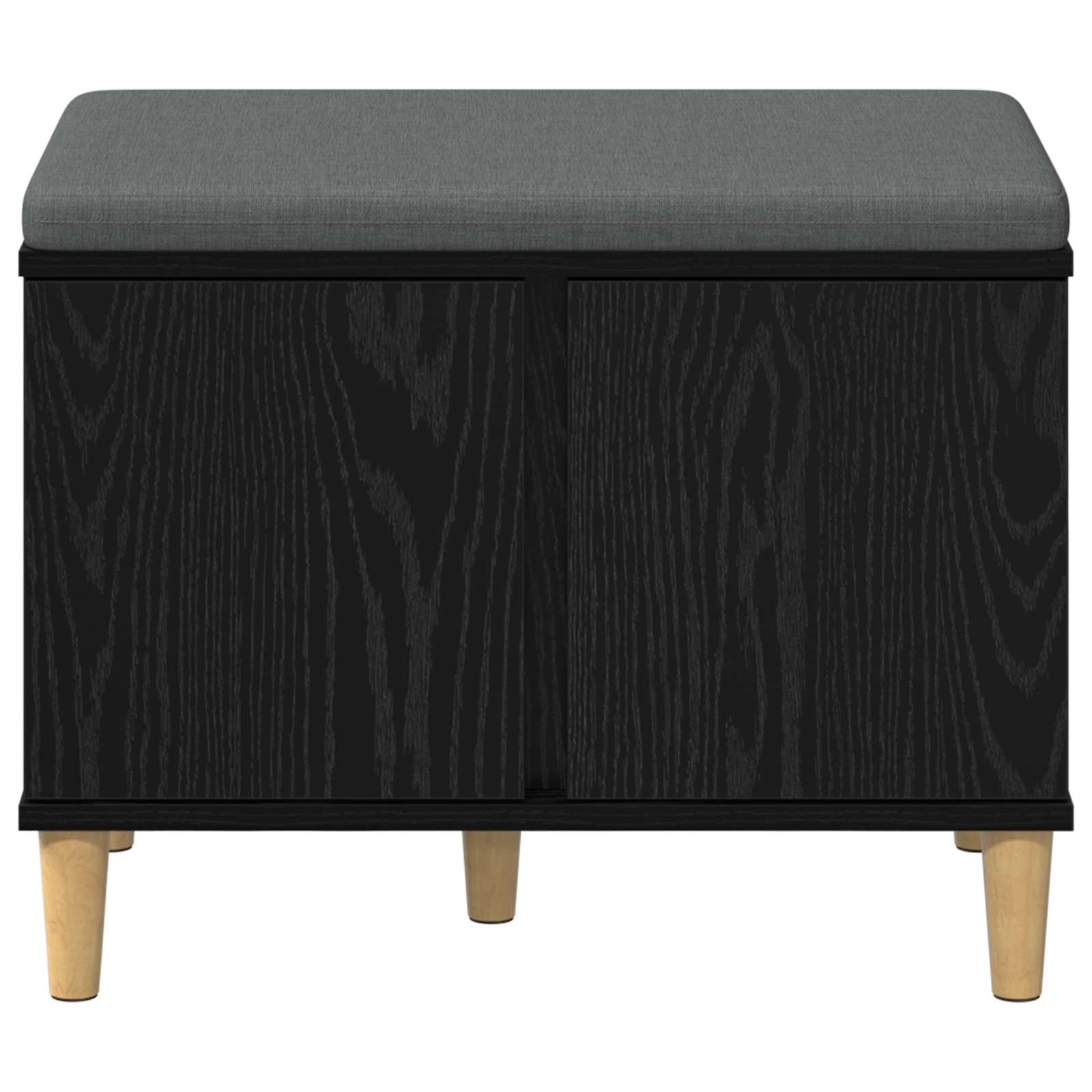 Panca per ingresso con cuscino Rovere Nero 60 x 38 x 46 cm