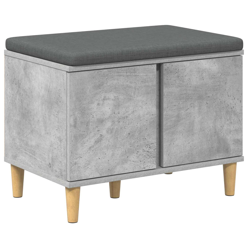 Panca per ingresso con cuscino Grigio Cemento 60 x 38 x 46 cm