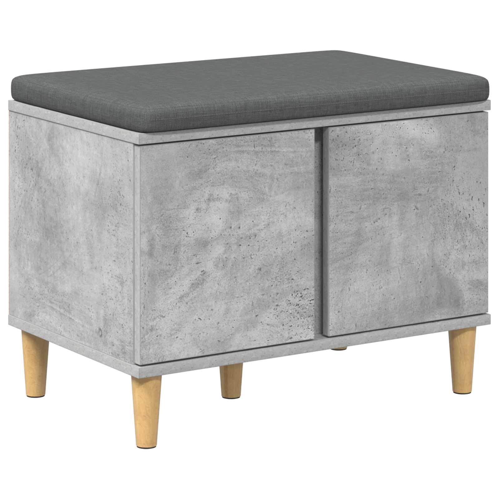 Panca per ingresso con cuscino Grigio Cemento 60 x 38 x 46 cm