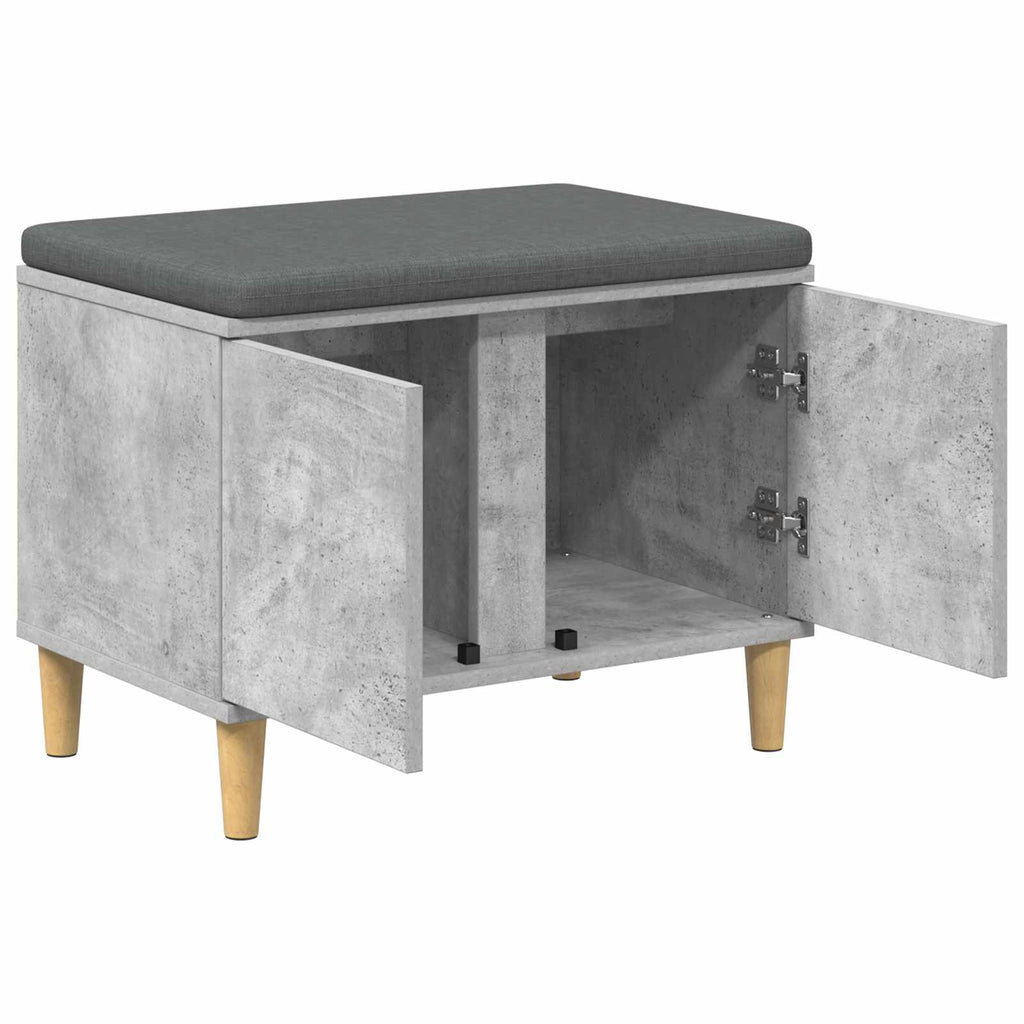Panca per ingresso con cuscino Grigio Cemento 60 x 38 x 46 cm