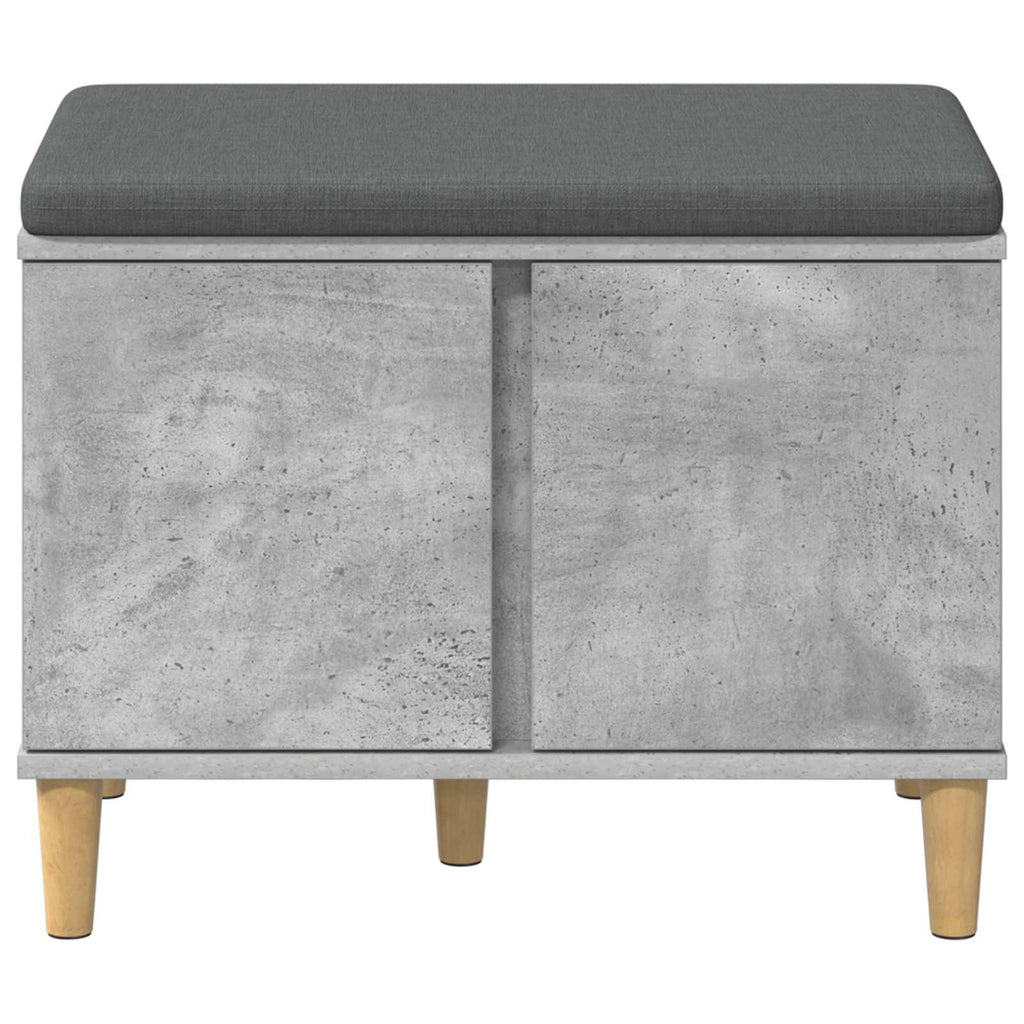 Panca per ingresso con cuscino Grigio Cemento 60 x 38 x 46 cm