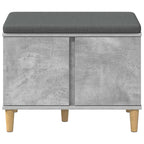 Panca per ingresso con cuscino Grigio Cemento 60 x 38 x 46 cm