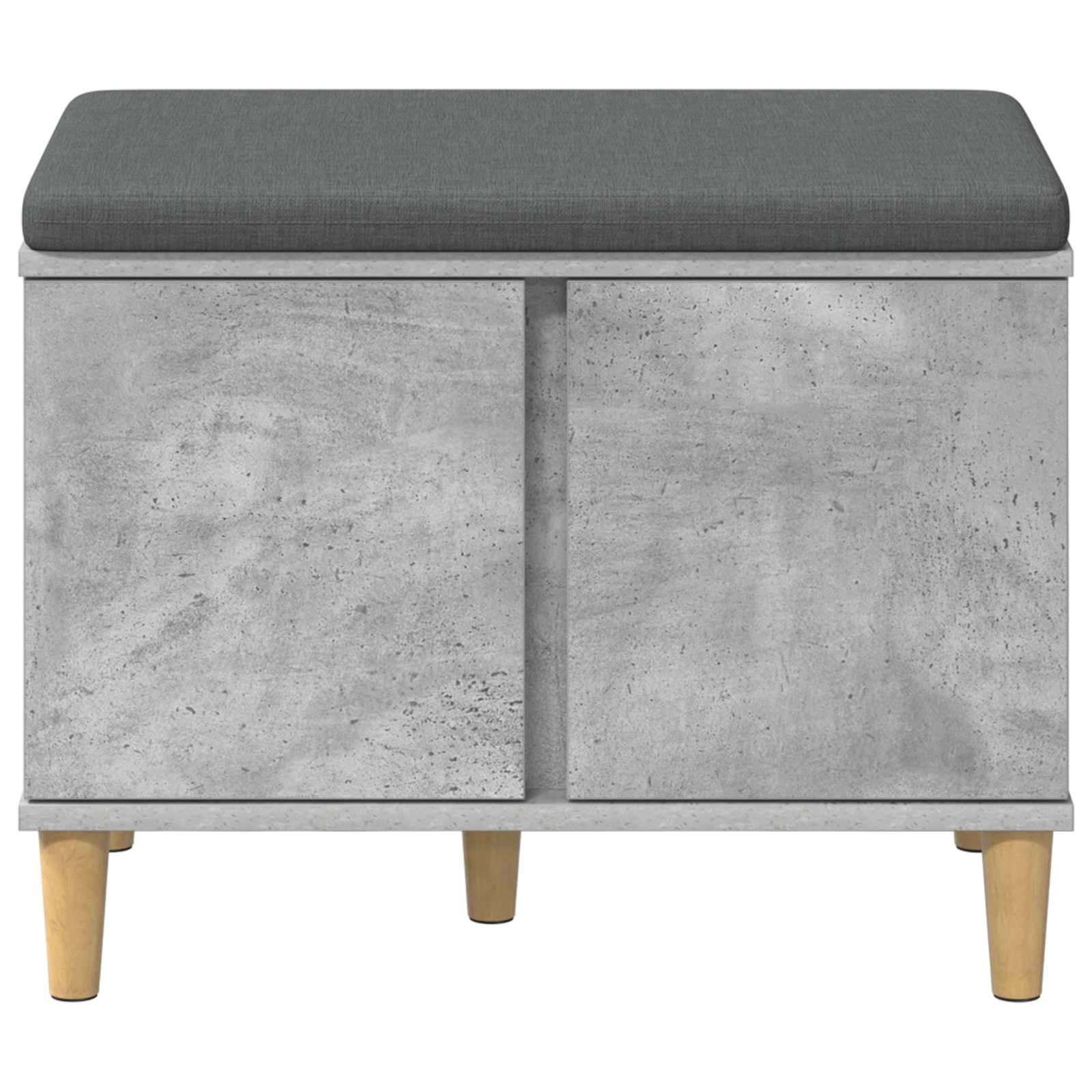 Panca per ingresso con cuscino Grigio Cemento 60 x 38 x 46 cm