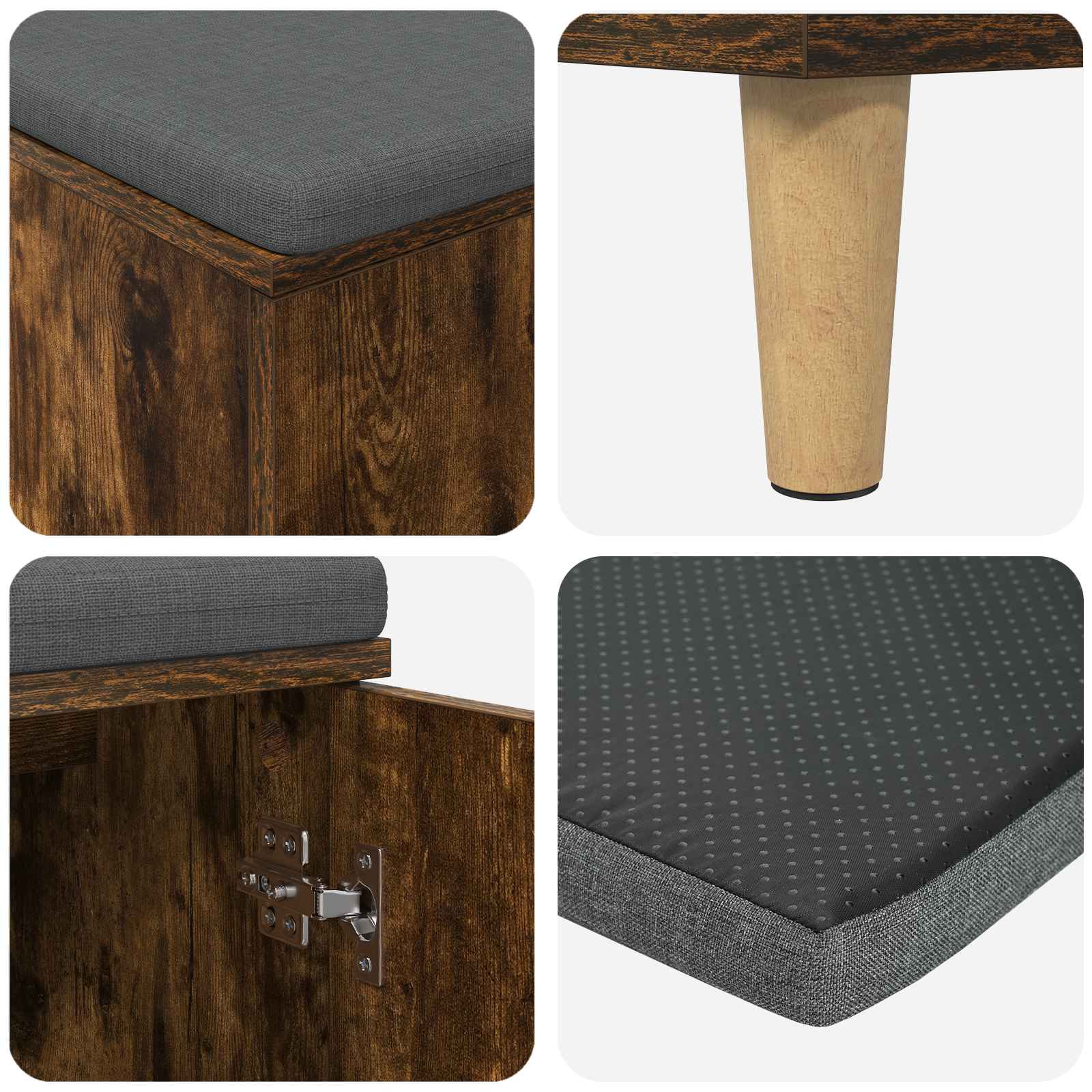 Panca per ingresso con porta Quercia Affumicata 60 x 38 x 46 cm