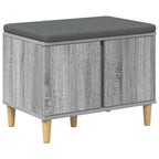 Panca per ingresso con cuscino Sonoma grigia 60 x 38 x 46 cm