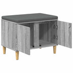 Panca per ingresso con cuscino Sonoma grigia 60 x 38 x 46 cm