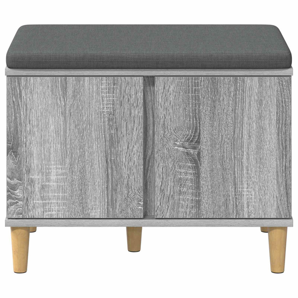 Panca per ingresso con cuscino Sonoma grigia 60 x 38 x 46 cm
