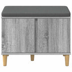 Panca per ingresso con cuscino Sonoma grigia 60 x 38 x 46 cm