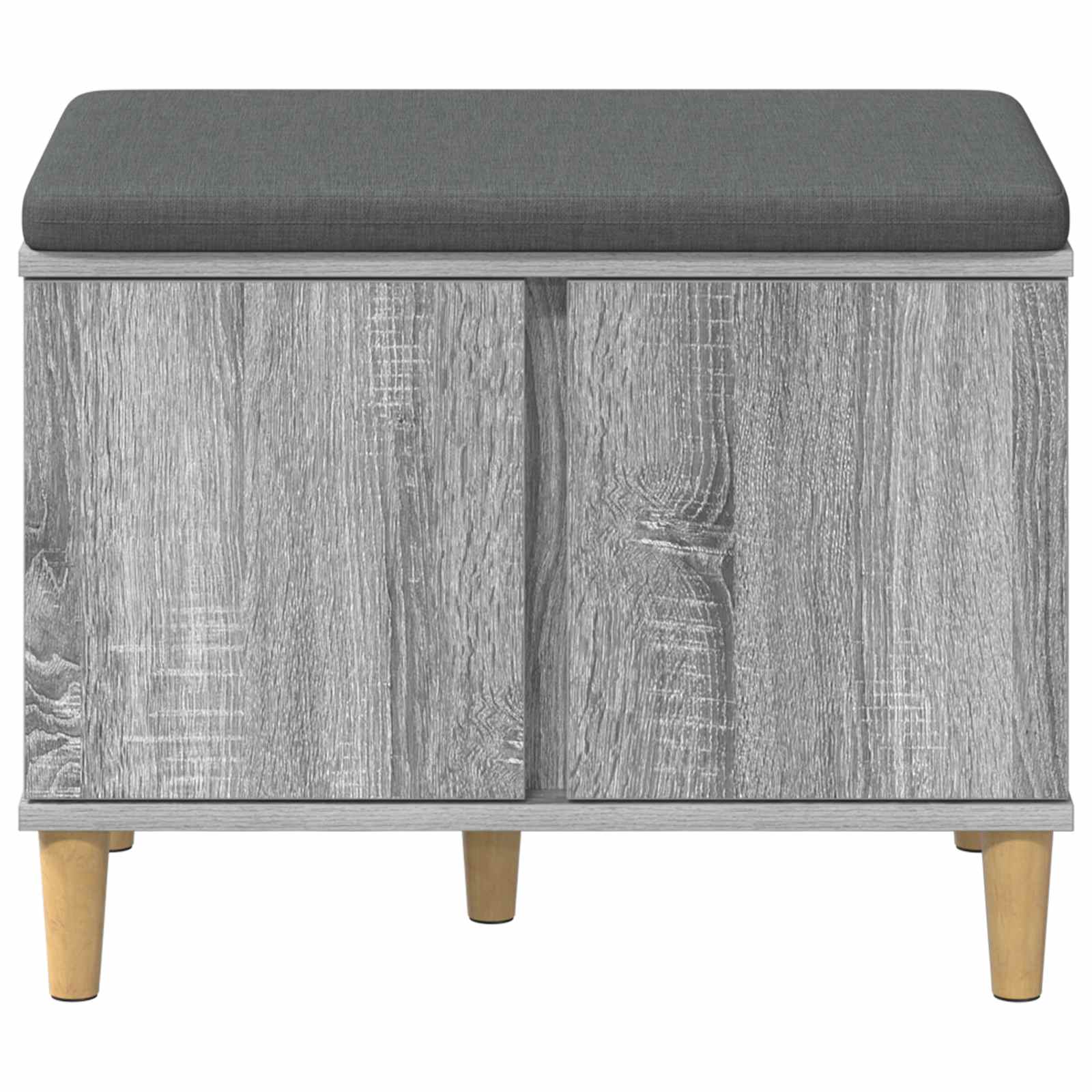Panca per ingresso con cuscino Sonoma grigia 60 x 38 x 46 cm