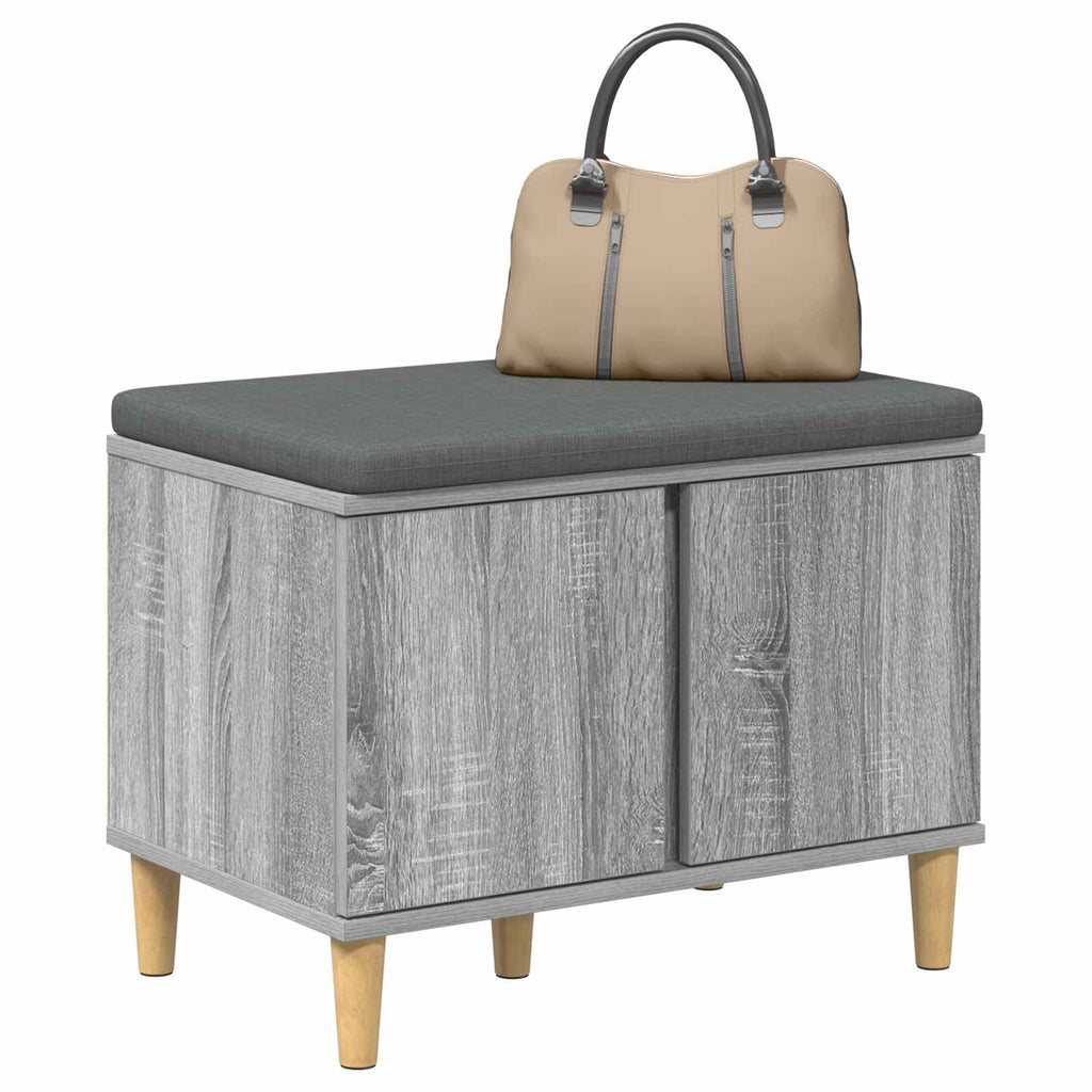 Panca per ingresso con cuscino Sonoma grigia 60 x 38 x 46 cm