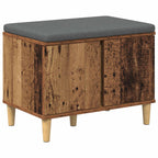 Panca per ingresso con cuscino Legno vecchio 60 x 38 x 46 cm
