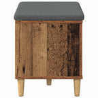 Panca per ingresso con cuscino Legno vecchio 60 x 38 x 46 cm