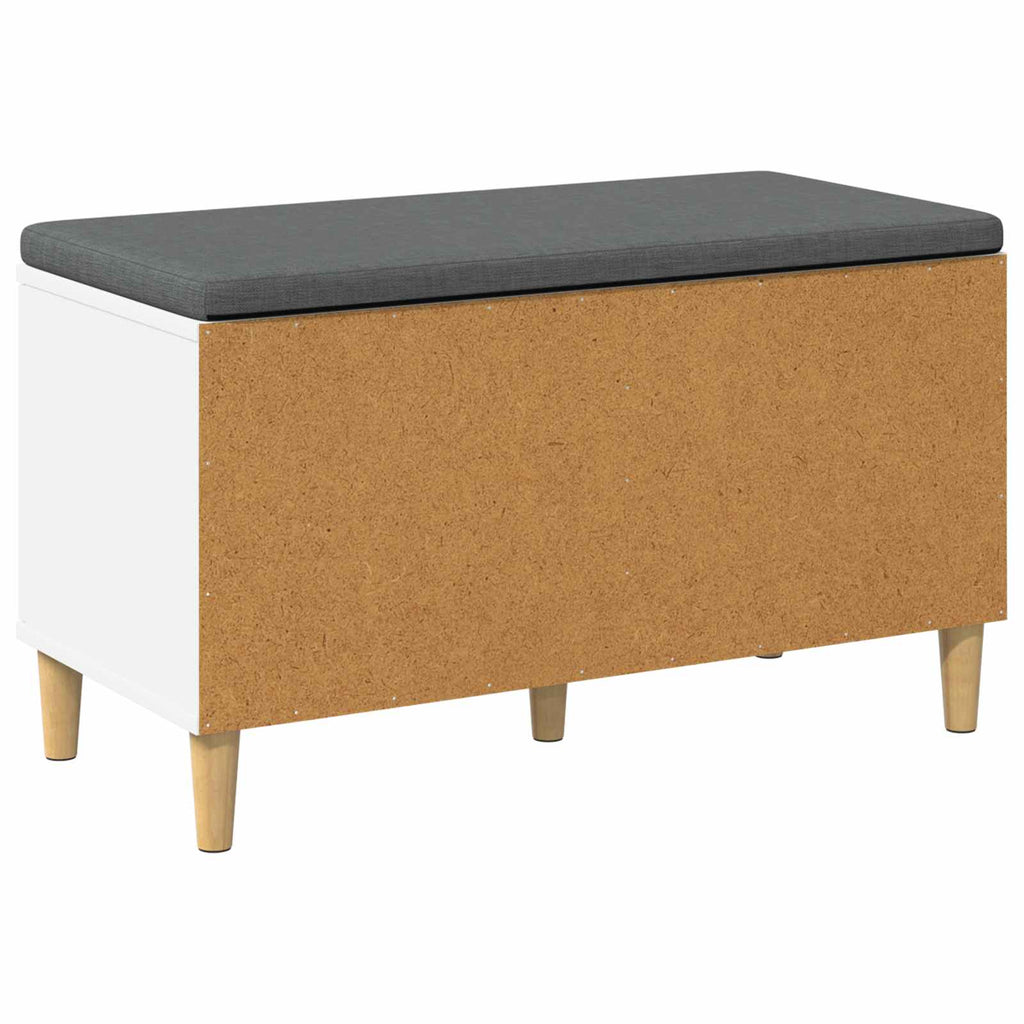 Panca per ingresso con cuscino con porta Bianco 80 x 38 x 46 cm