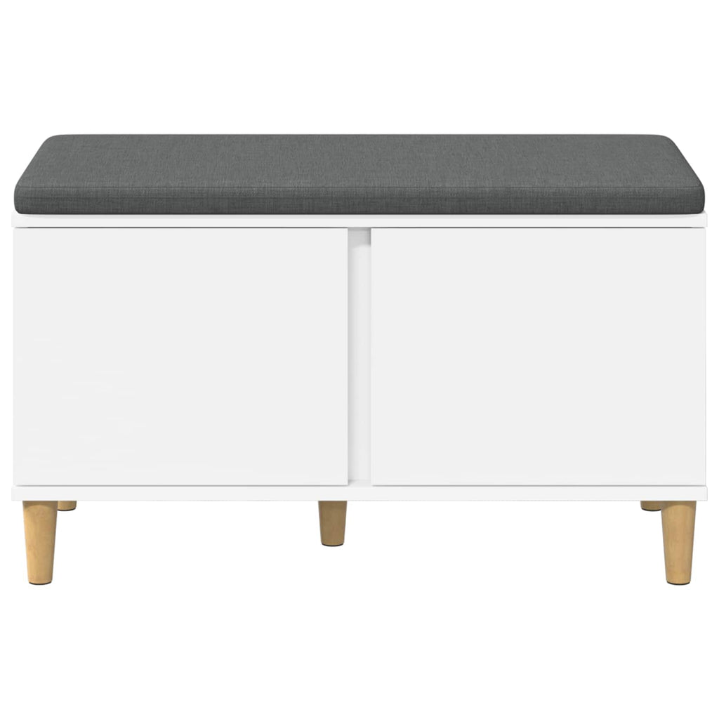 Panca per ingresso con cuscino con porta Bianco 80 x 38 x 46 cm
