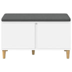 Panca per ingresso con cuscino con porta Bianco 80 x 38 x 46 cm