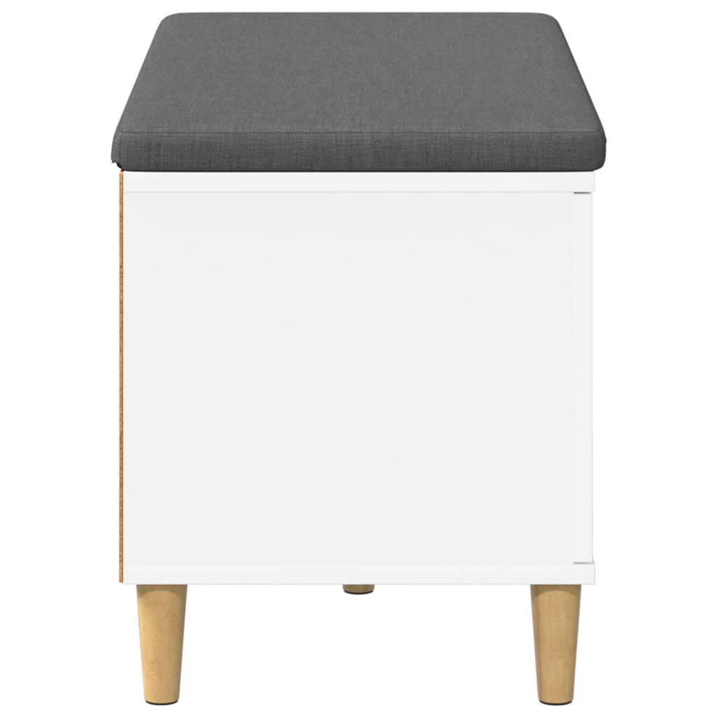 Panca per ingresso con cuscino con porta Bianco 80 x 38 x 46 cm