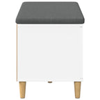 Panca per ingresso con cuscino con porta Bianco 80 x 38 x 46 cm
