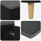 Panca per ingresso con cuscino Rovere Nero 80 x 38 x 46 cm