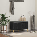 Panca per ingresso con cuscino Rovere Nero 80 x 38 x 46 cm