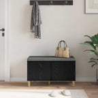 Panca per ingresso con cuscino Rovere Nero 80 x 38 x 46 cm