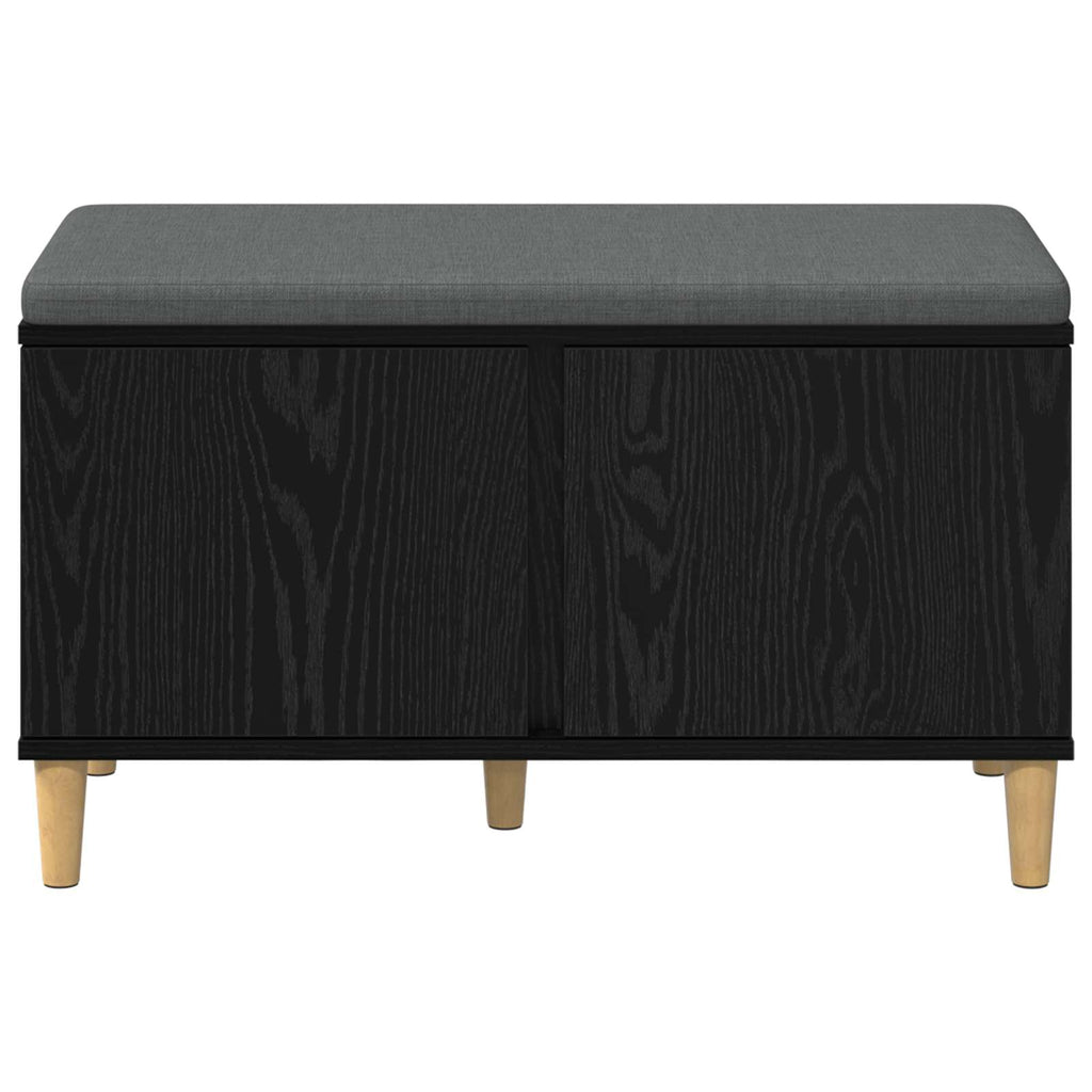 Panca per ingresso con cuscino Rovere Nero 80 x 38 x 46 cm