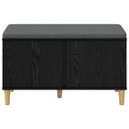 Panca per ingresso con cuscino Rovere Nero 80 x 38 x 46 cm