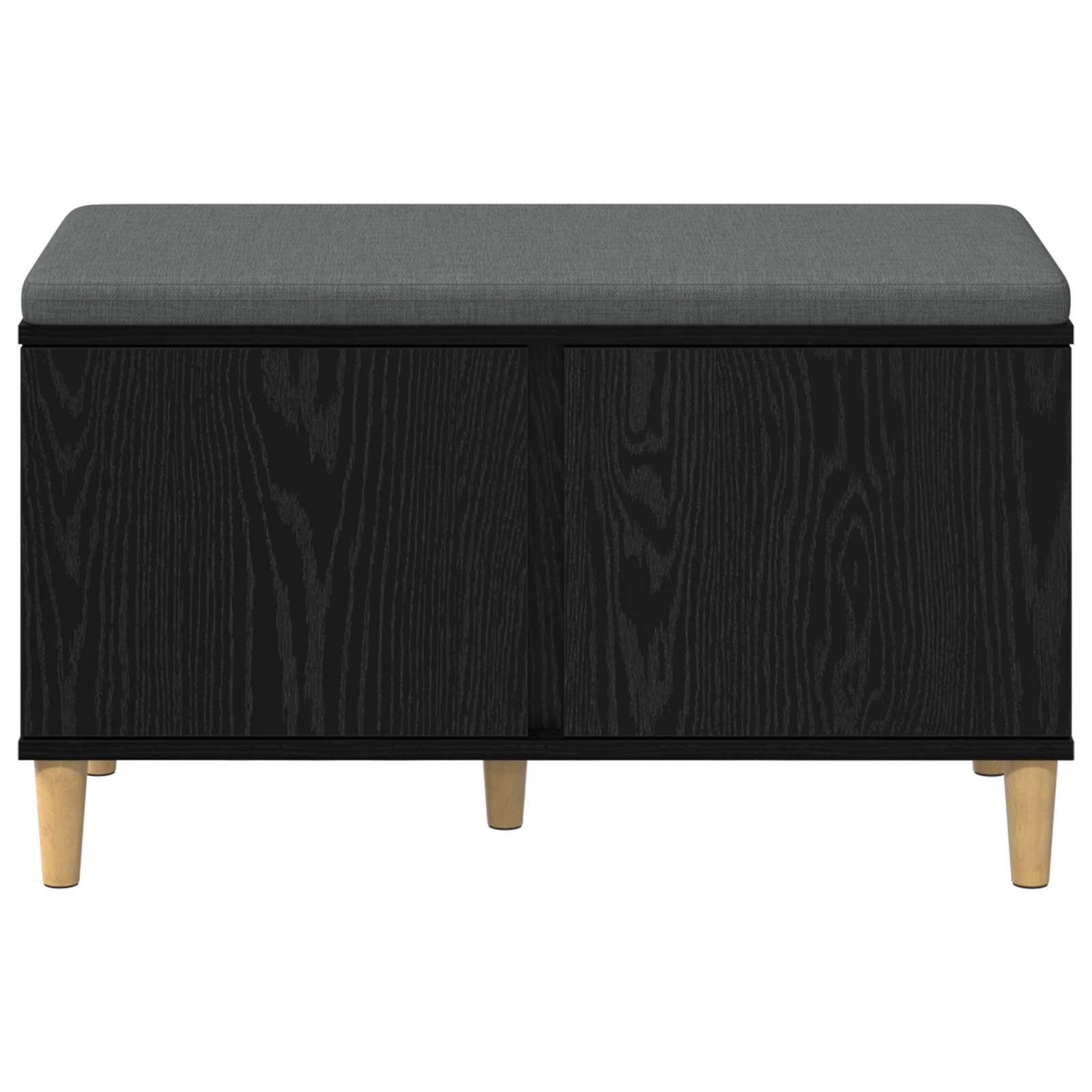 Panca per ingresso con cuscino Rovere Nero 80 x 38 x 46 cm