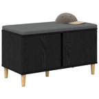 Panca per ingresso con cuscino Rovere Nero 80 x 38 x 46 cm