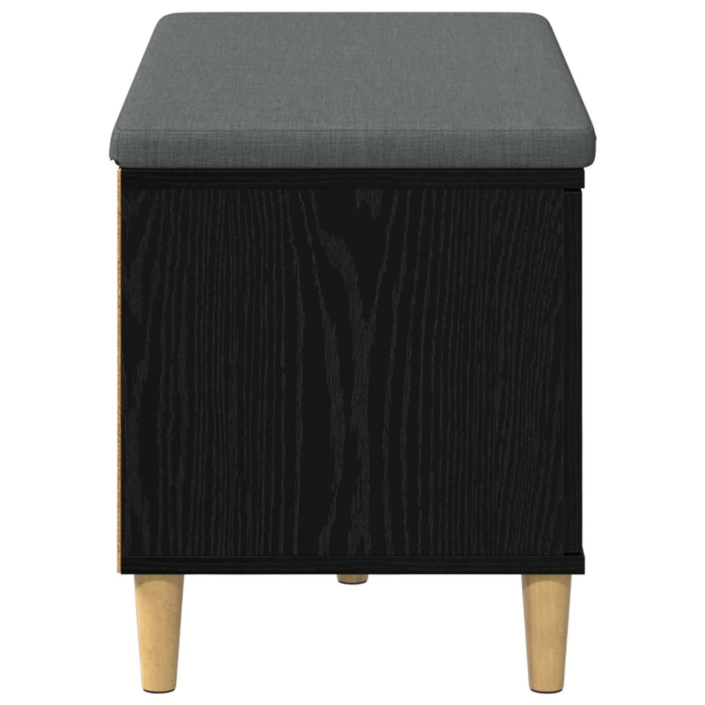 Panca per ingresso con cuscino Rovere Nero 80 x 38 x 46 cm