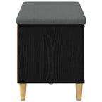 Panca per ingresso con cuscino Rovere Nero 80 x 38 x 46 cm