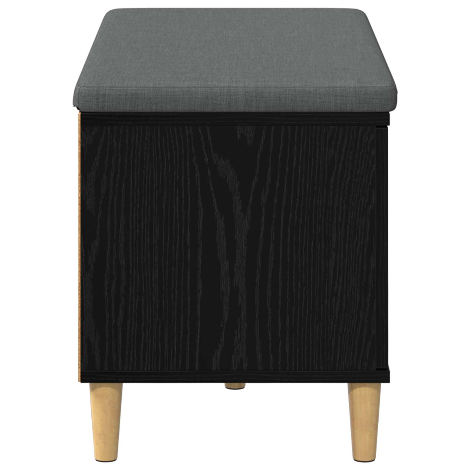 Panca per ingresso con cuscino Rovere Nero 80 x 38 x 46 cm