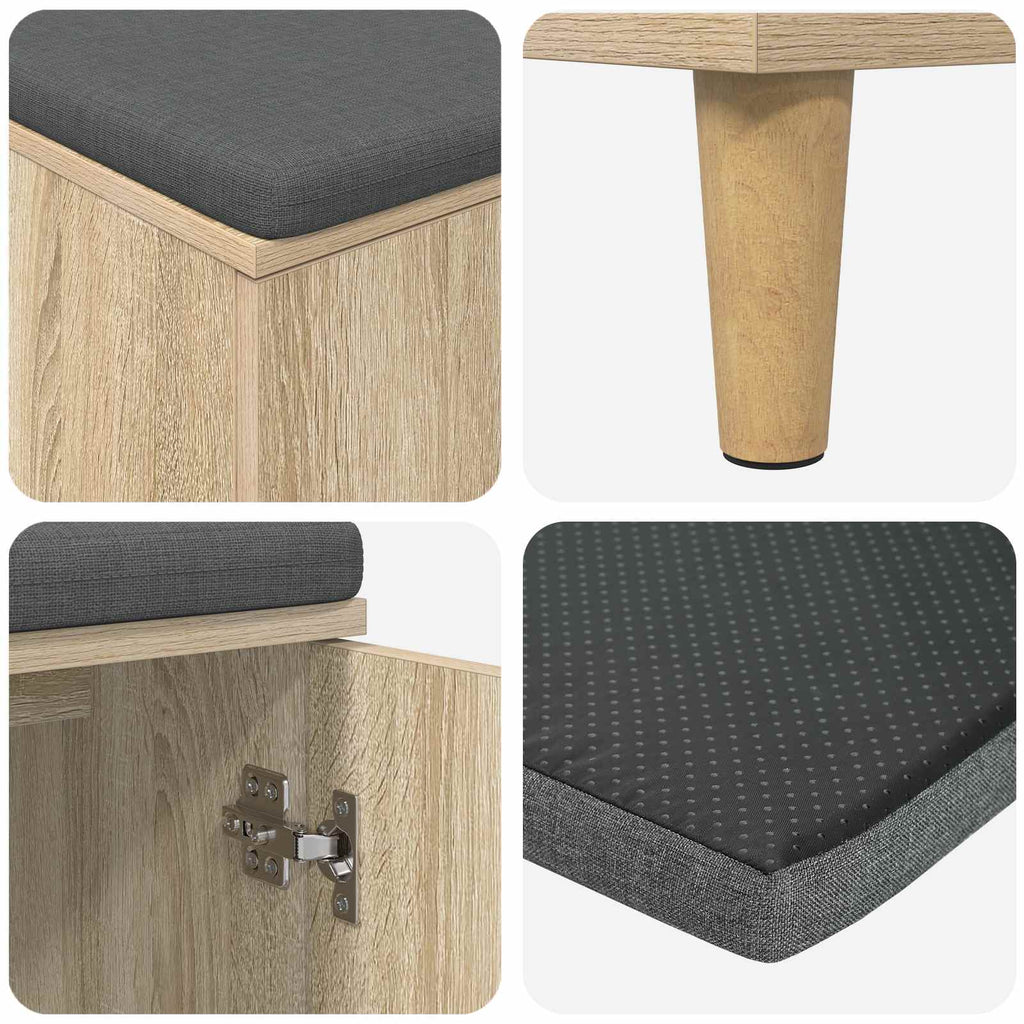 Panca per ingresso con cuscino Rovere Sonoma 80 x 38 x 46 cm