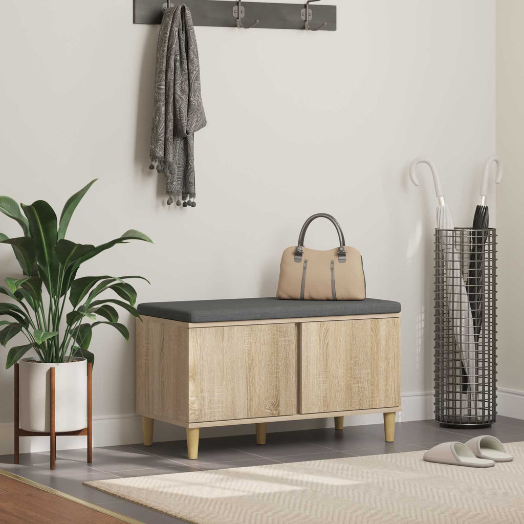 Panca per ingresso con cuscino Rovere Sonoma 80 x 38 x 46 cm