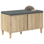 Panca per ingresso con cuscino Rovere Sonoma 80 x 38 x 46 cm