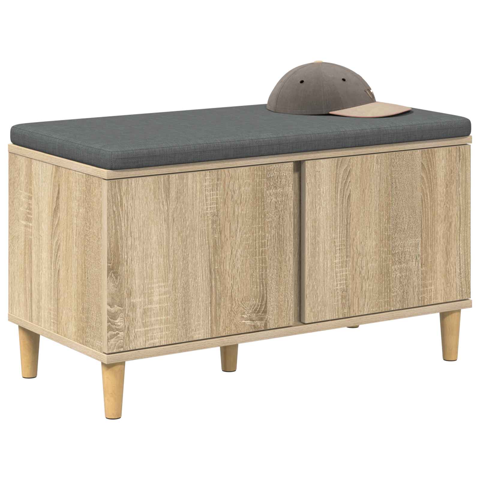 Panca per ingresso con cuscino Rovere Sonoma 80 x 38 x 46 cm