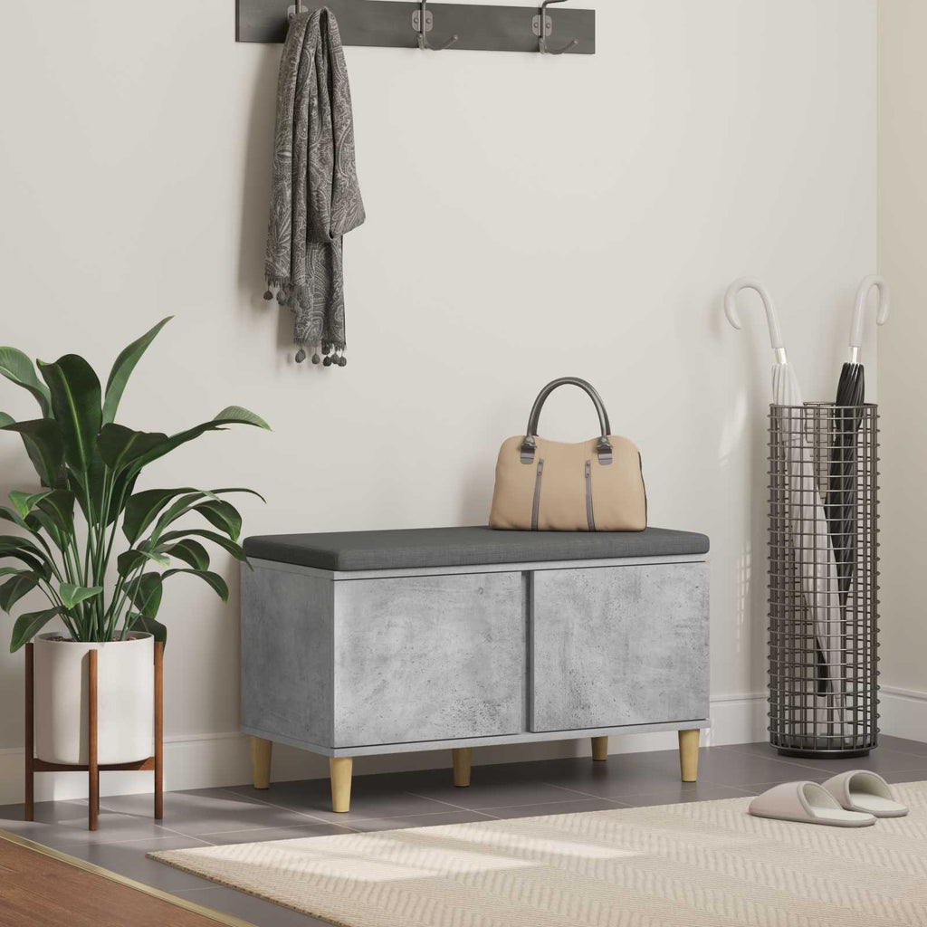 Panca per ingresso con cuscino Grigio Cemento 80 x 38 x 46 cm