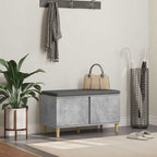 Panca per ingresso con cuscino Grigio Cemento 80 x 38 x 46 cm