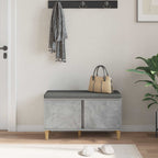 Panca per ingresso con cuscino Grigio Cemento 80 x 38 x 46 cm