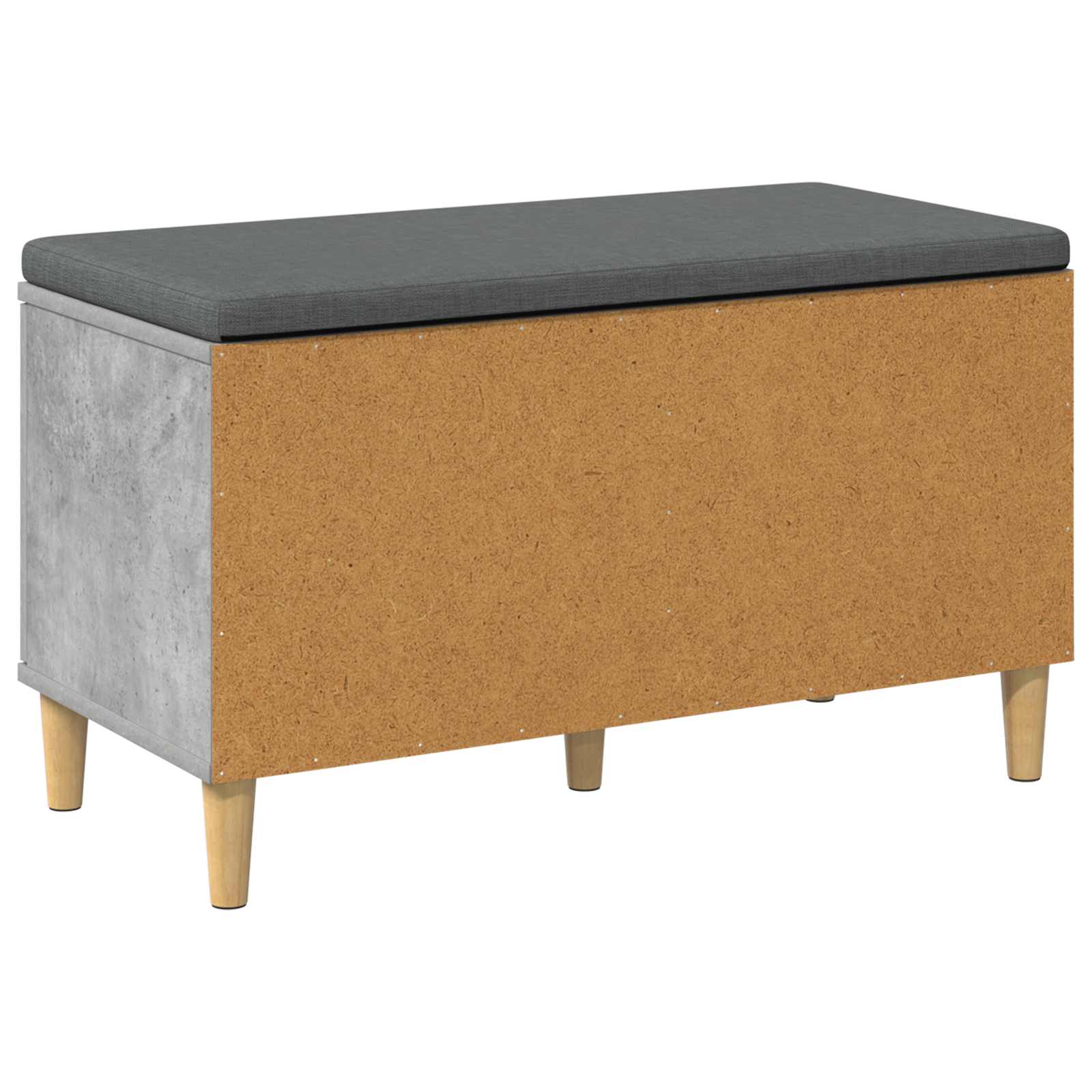 Panca per ingresso con cuscino Grigio Cemento 80 x 38 x 46 cm