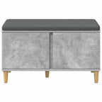 Panca per ingresso con cuscino Grigio Cemento 80 x 38 x 46 cm