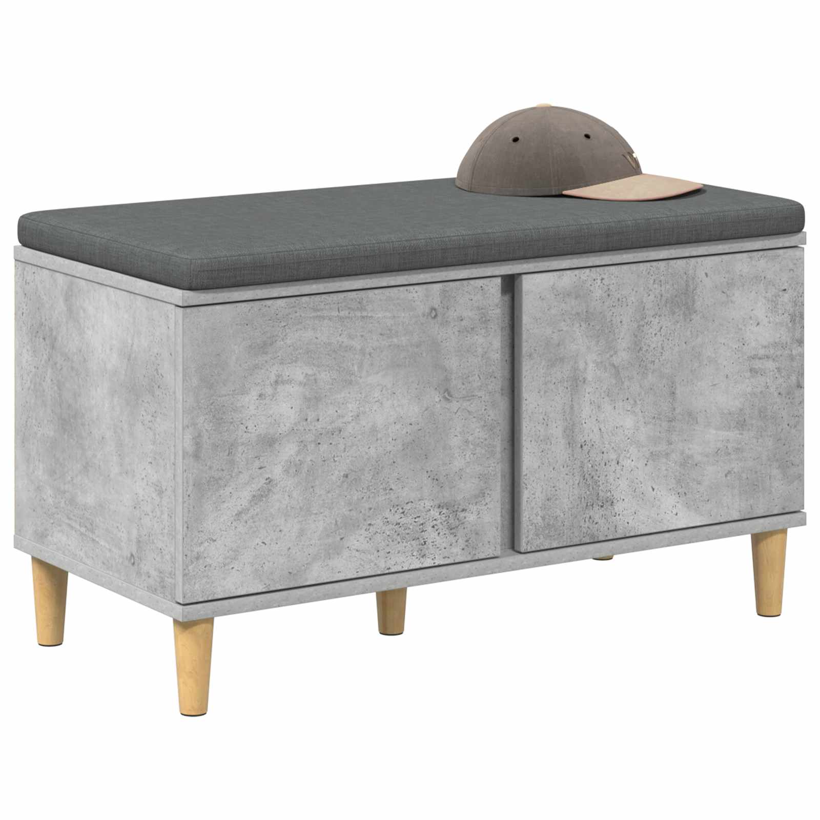 Panca per ingresso con cuscino Grigio Cemento 80 x 38 x 46 cm
