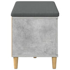 Panca per ingresso con cuscino Grigio Cemento 80 x 38 x 46 cm