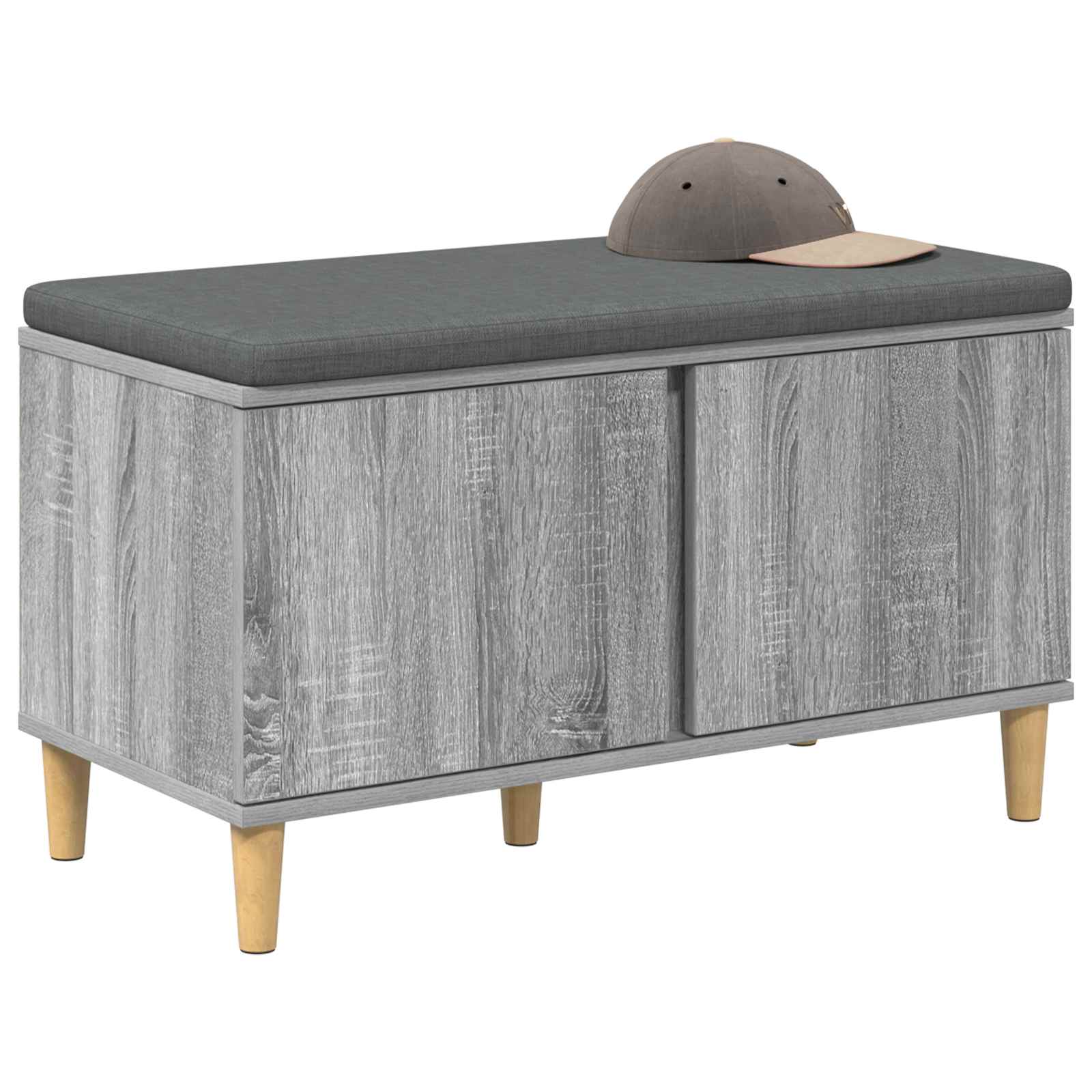 Panca per ingresso con cuscino Sonoma grigia 80 x 38 x 46 cm
