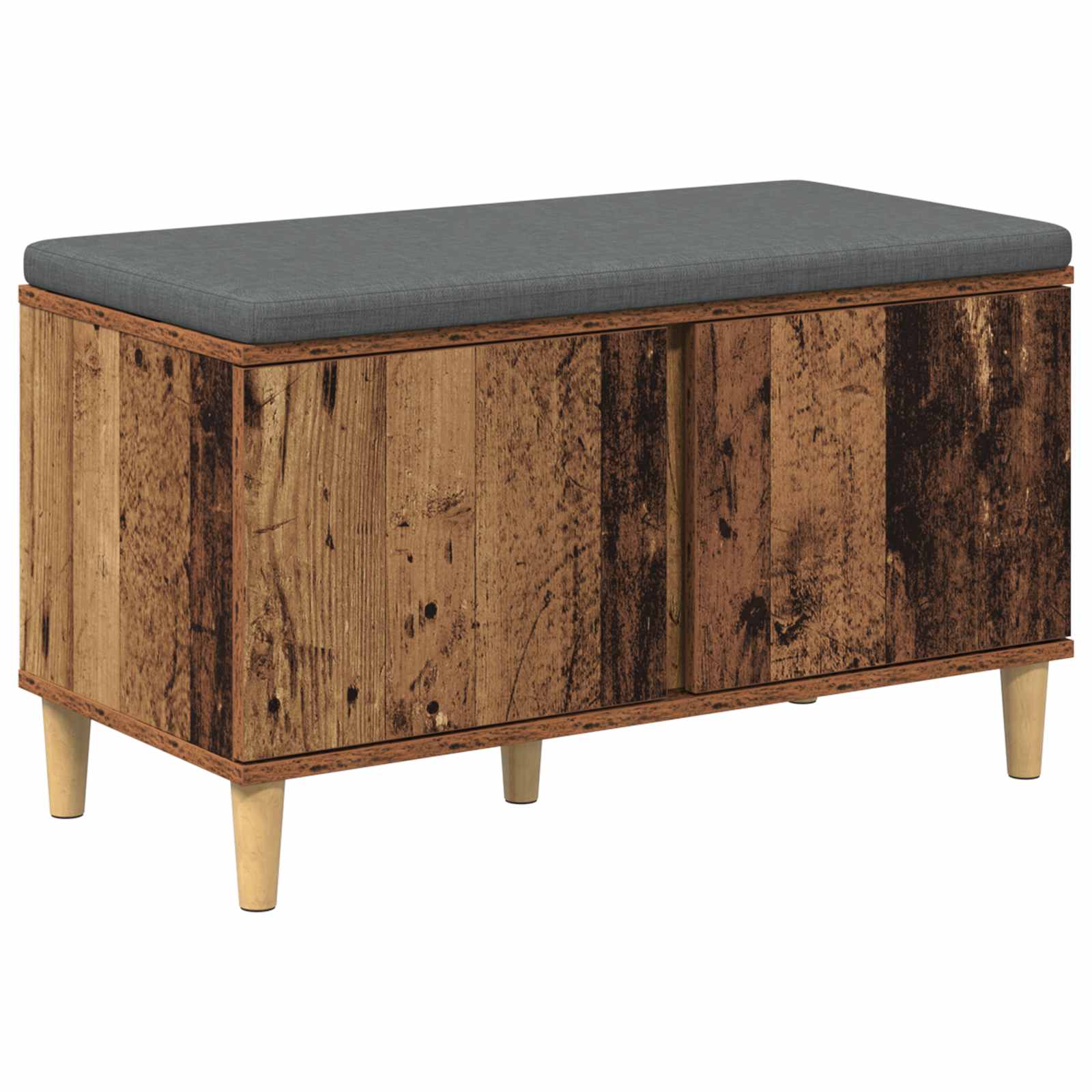 Panca per ingresso con cuscino Legno vecchio 80 x 38 x 46 cm