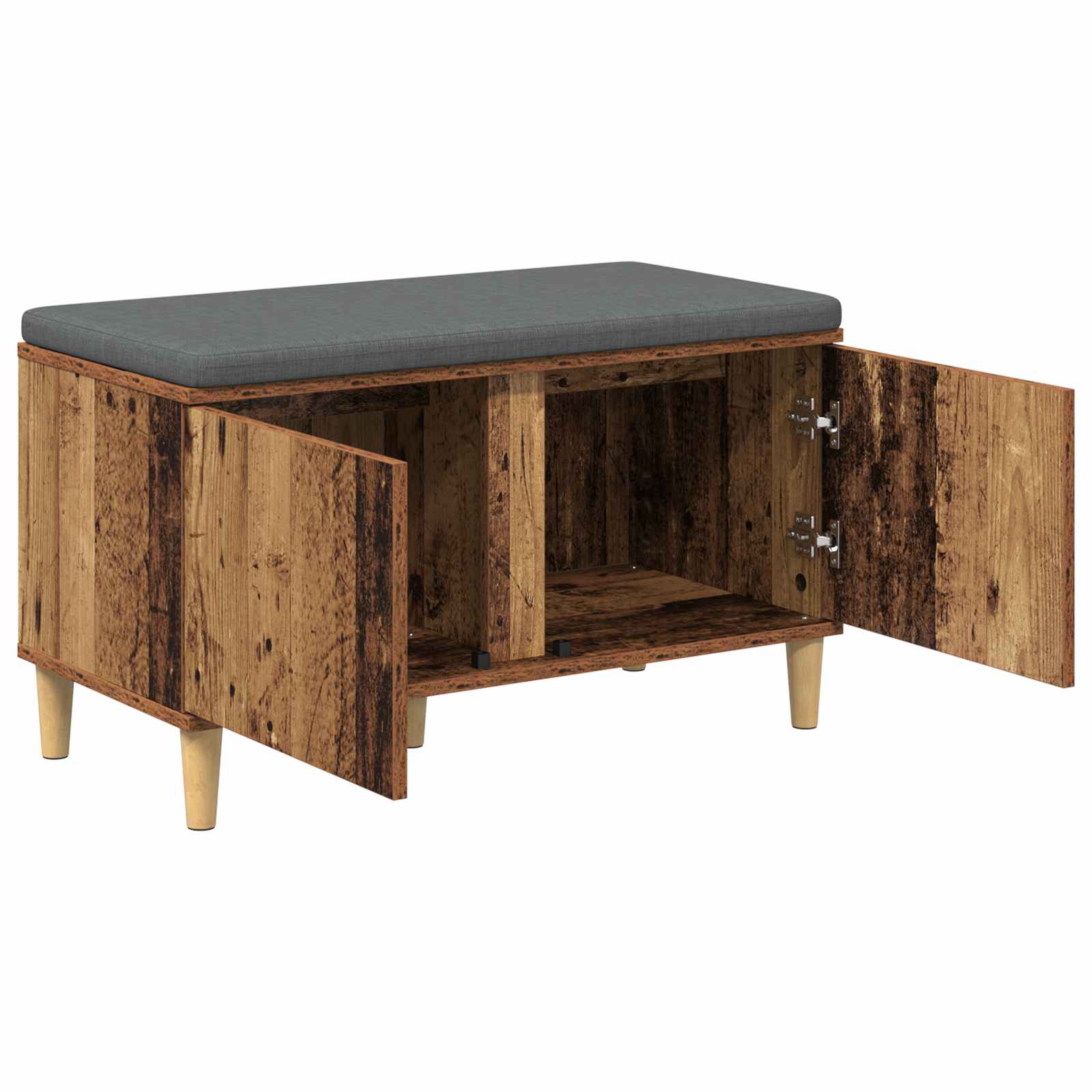 Panca per ingresso con cuscino Legno vecchio 80 x 38 x 46 cm