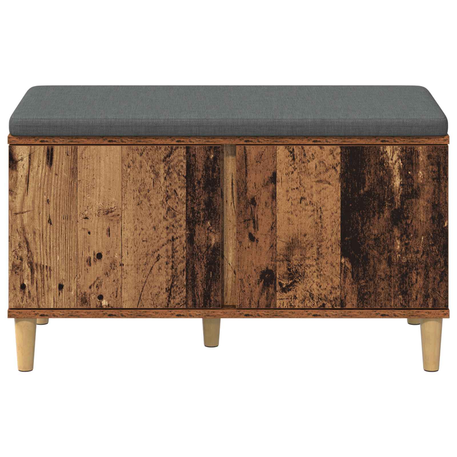 Panca per ingresso con cuscino Legno vecchio 80 x 38 x 46 cm
