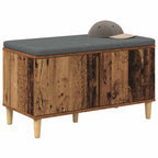 Panca per ingresso con cuscino Legno vecchio 80 x 38 x 46 cm