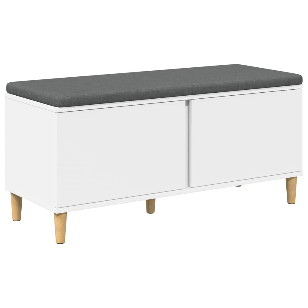 Panca per ingresso con cuscino Bianco 100 x 38 x 46 cm
