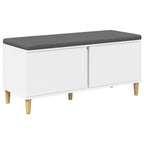 Panca per ingresso con cuscino Bianco 100 x 38 x 46 cm